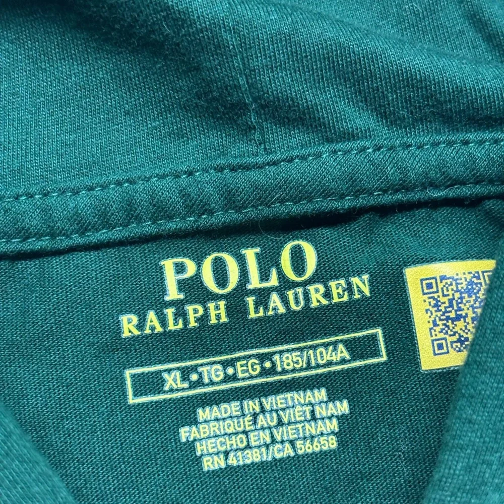 Polo Ralph Lauren‎ Mens XL Green Long Sleeve Hooded T-Shirt Pony Logo